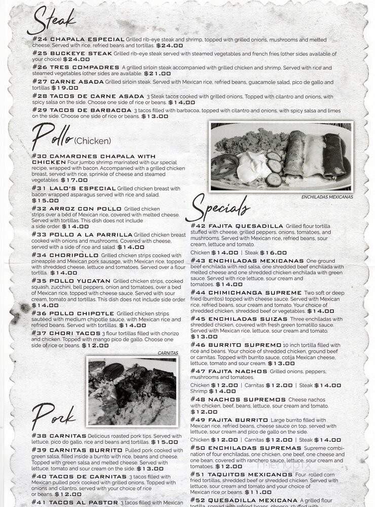 Chapala Mexican Grill - Worthington, OH menu_pic