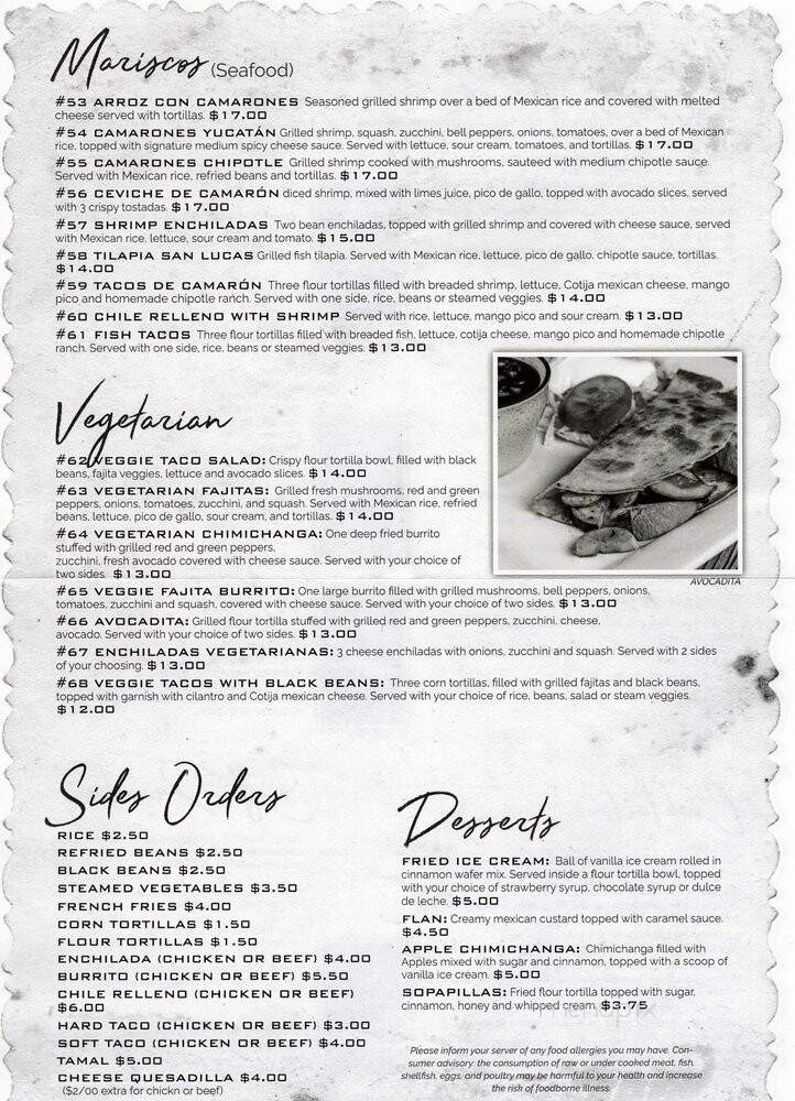 Chapala Mexican Grill - Worthington, OH menu_pic