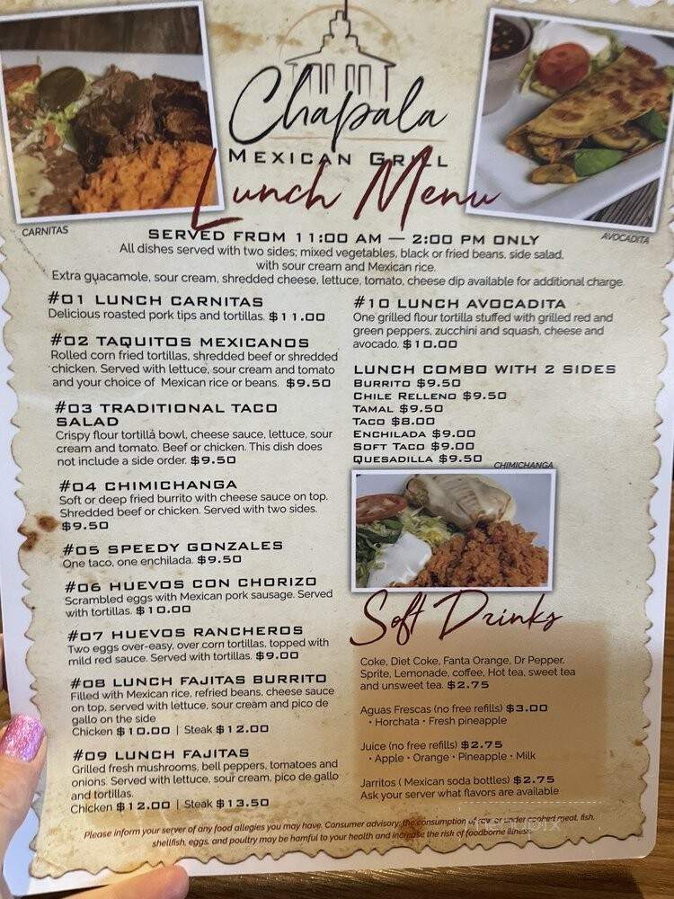 Chapala Mexican Grill - Worthington, OH menu_pic