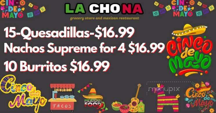 La Chona Mexican Restaurant - Geraldine, AL menu_pic