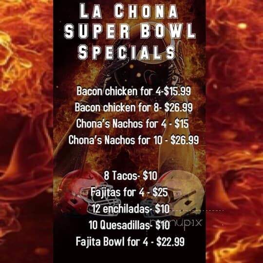 La Chona Mexican Restaurant - Geraldine, AL menu_pic