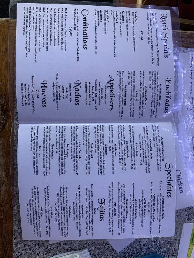 Lozano's Fiesta Authentic Mexican Grill - Newberry, SC menu_pic