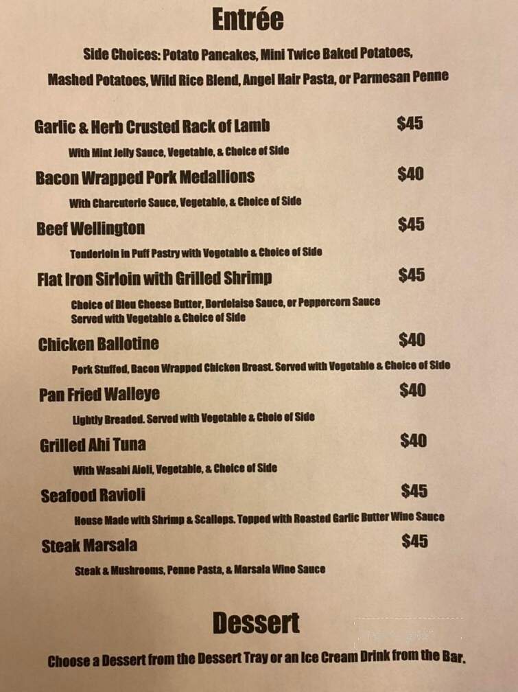 Manor On Main - Wausaukee, WI menu_pic