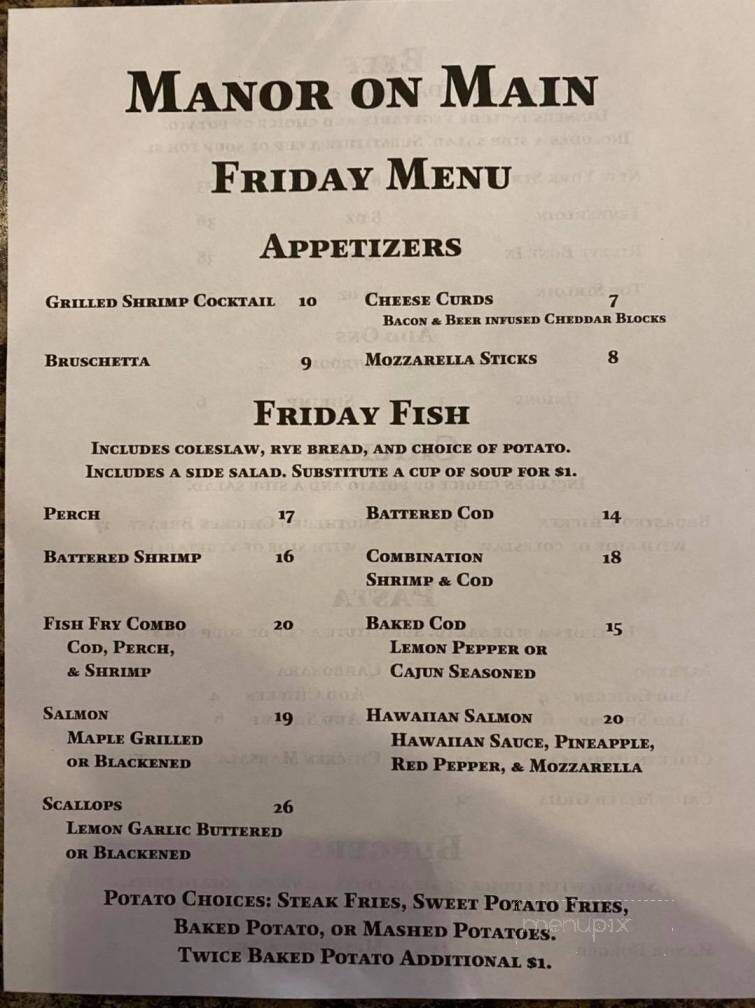 Manor On Main - Wausaukee, WI menu_pic