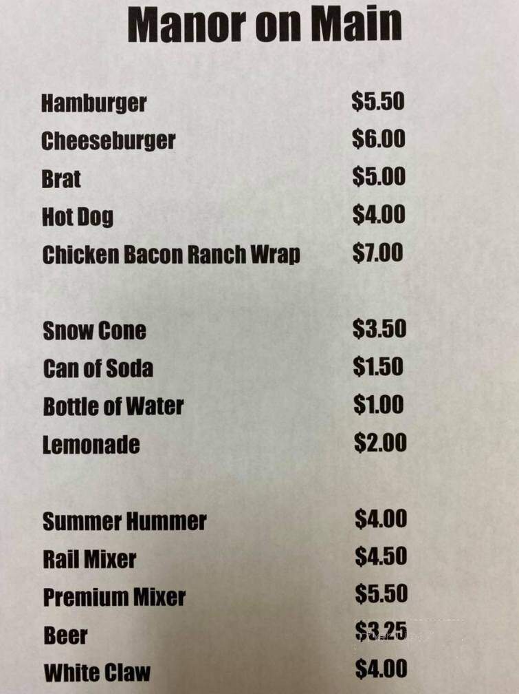 Manor On Main - Wausaukee, WI menu_pic