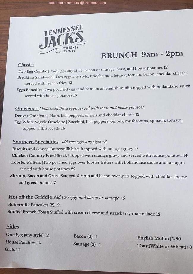 Tennessee Jack's - Long Beach, CA menu_pic