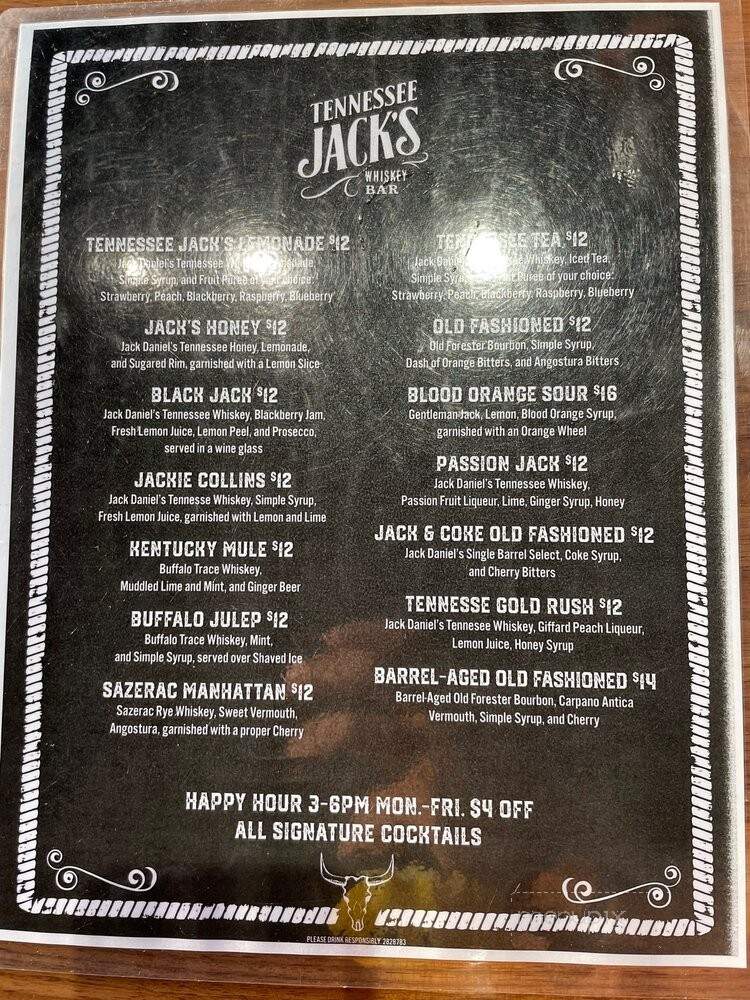 Tennessee Jack's - Long Beach, CA menu_pic