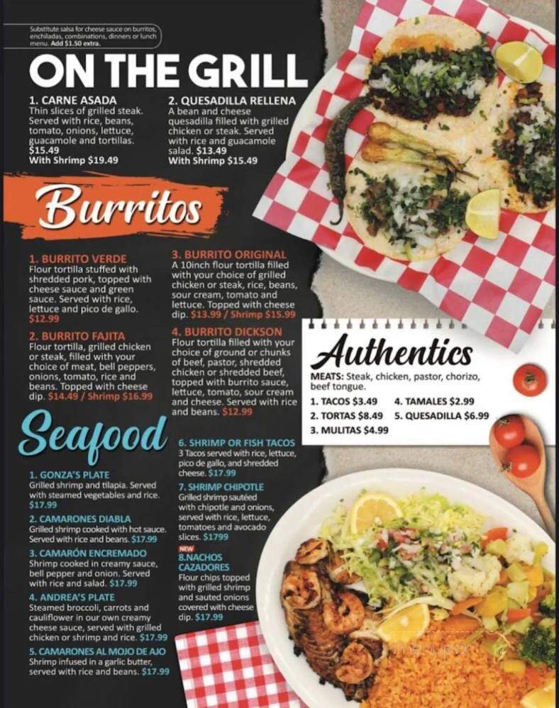 Javi's Mexican Restaurant - Dickson, TN menu_pic