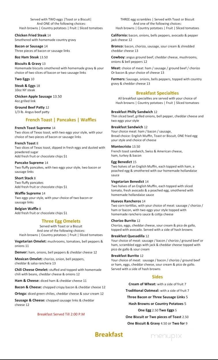 101 Grill & BBQ - Laytonville, CA menu_pic