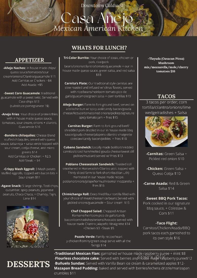 Casa Anejo - Caldwell, ID menu_pic