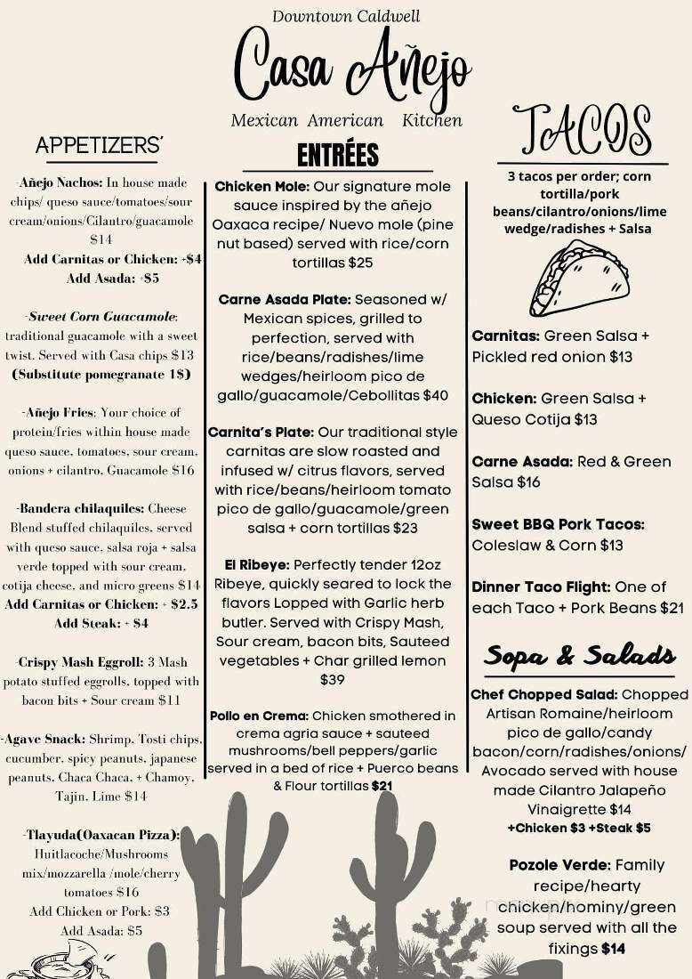 Casa Anejo - Caldwell, ID menu_pic