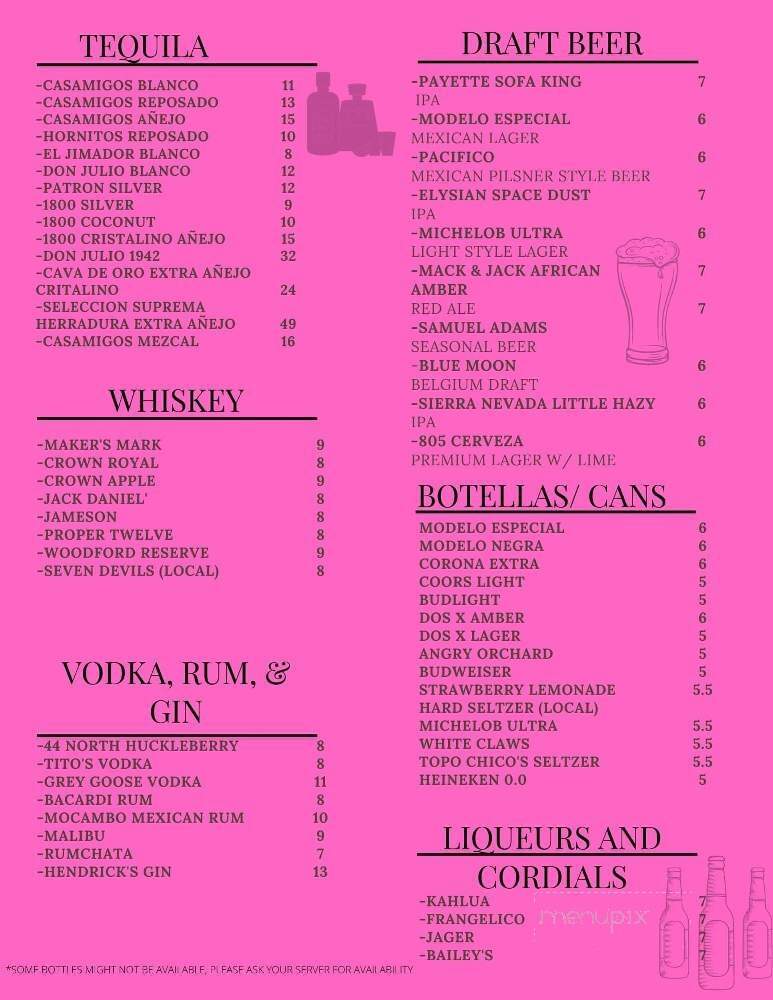 Casa Anejo - Caldwell, ID menu_pic