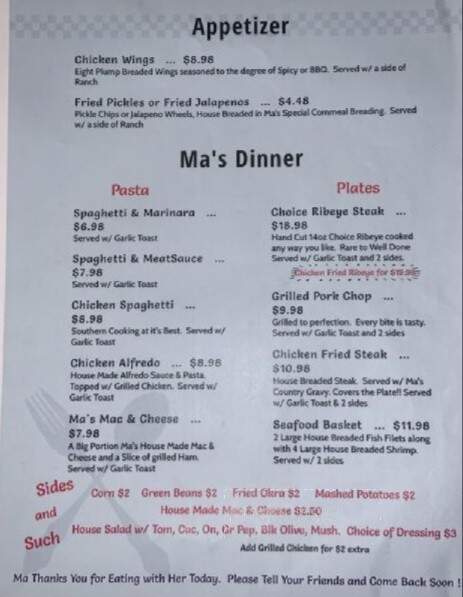 Ma's Cafe - Leesburg, TX