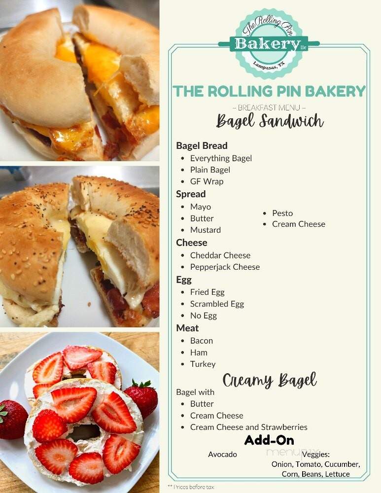 Rolling Pin Bakery - Lampasas, TX menu_pic