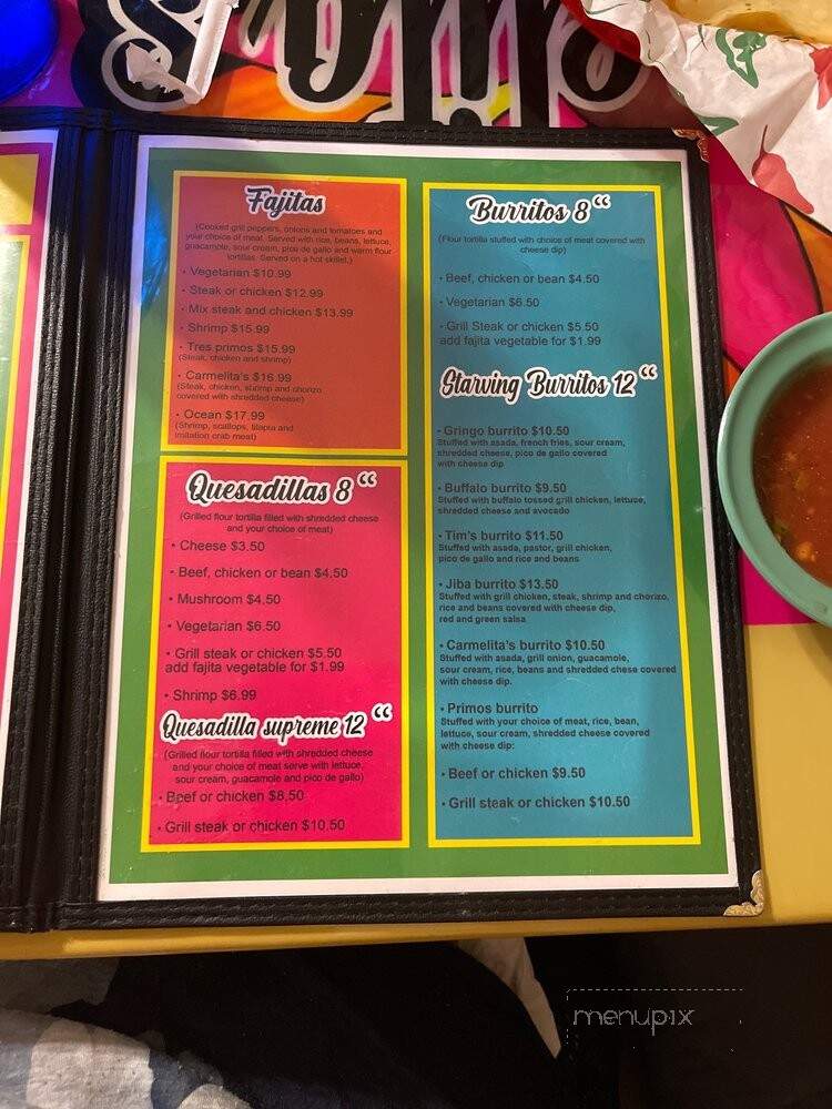 Carmelita's - Gravois Mills, MO menu_pic