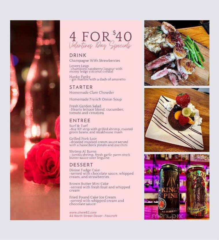 Chew 62 - Dover-Foxcroft, ME menu_pic