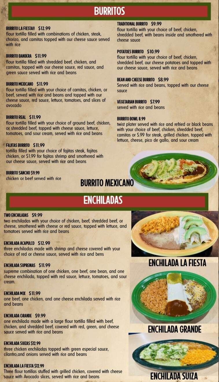 La Fiesta Mexican Grill & Cantina - Leavenworth, KS menu_pic
