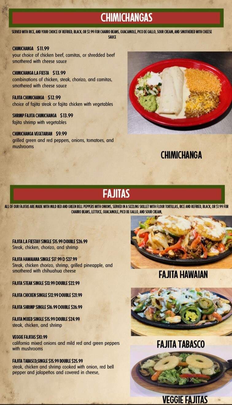 La Fiesta Mexican Grill & Cantina - Leavenworth, KS menu_pic