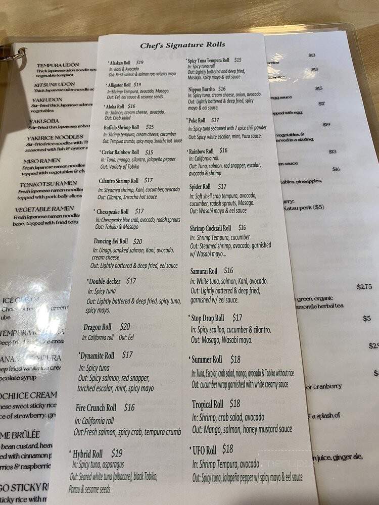 Matsutake Sushi & Sake Bar - Reston, VA menu_pic