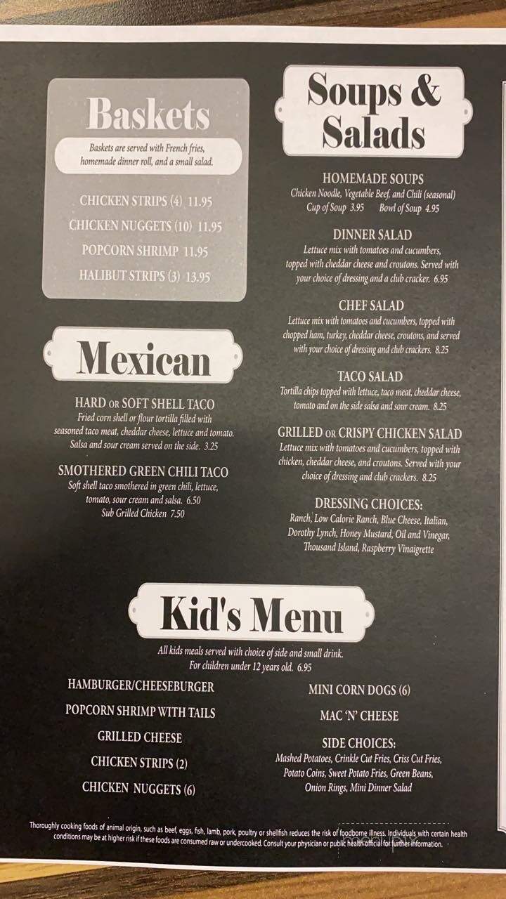 T Walker's On Main Street - Gothenburg, NE menu_pic