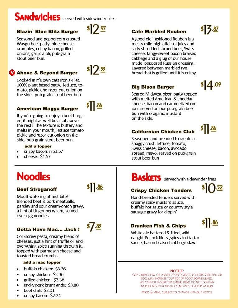 Buckwater Brew Works and Whiskey House - Carbondale, IL menu_pic