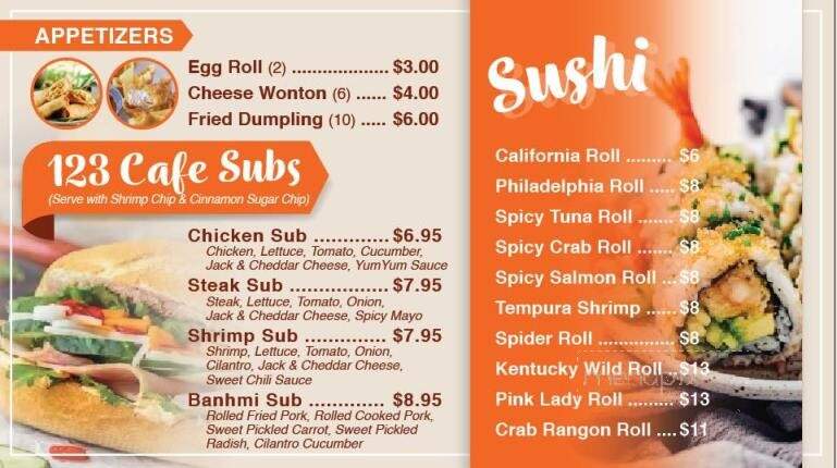 123 Cafe - Paintsville, KY menu_pic