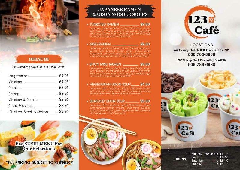 123 Cafe - Paintsville, KY menu_pic