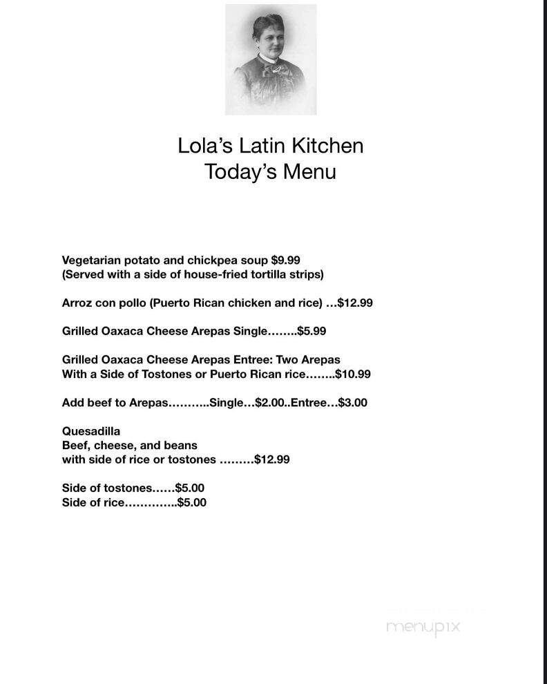 Lola's Latin Kitchen - South Hero, VT menu_pic