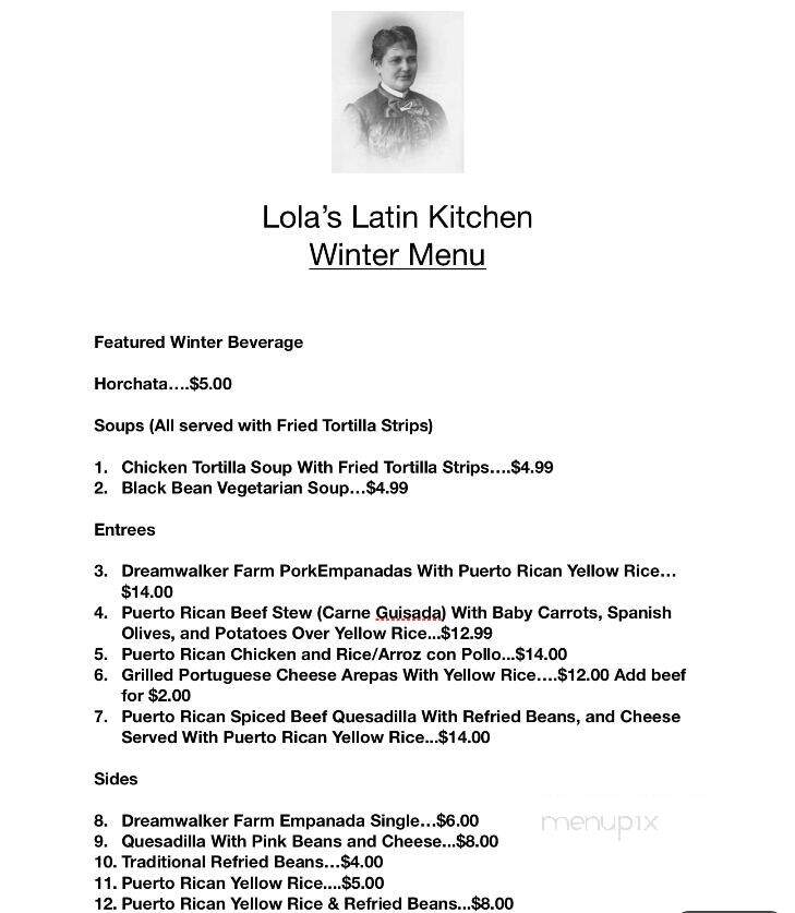 Lola's Latin Kitchen - South Hero, VT menu_pic