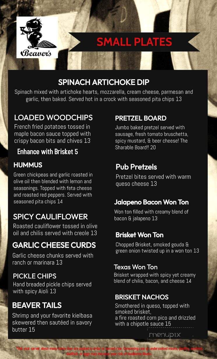 Beavers Pub - Bay City, MI menu_pic