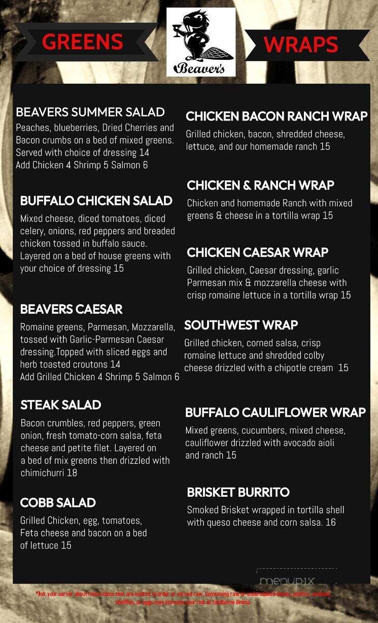 Beavers Pub - Bay City, MI menu_pic