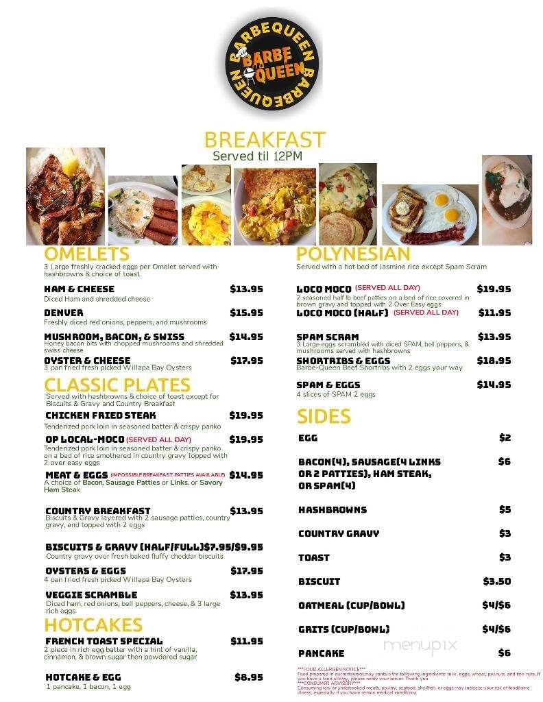 Barbe-Queen - Ocean Park, WA menu_pic