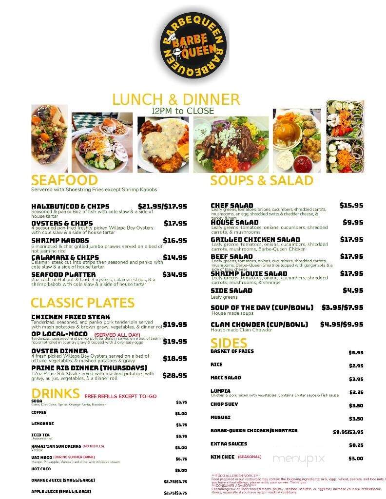 Barbe-Queen - Ocean Park, WA menu_pic