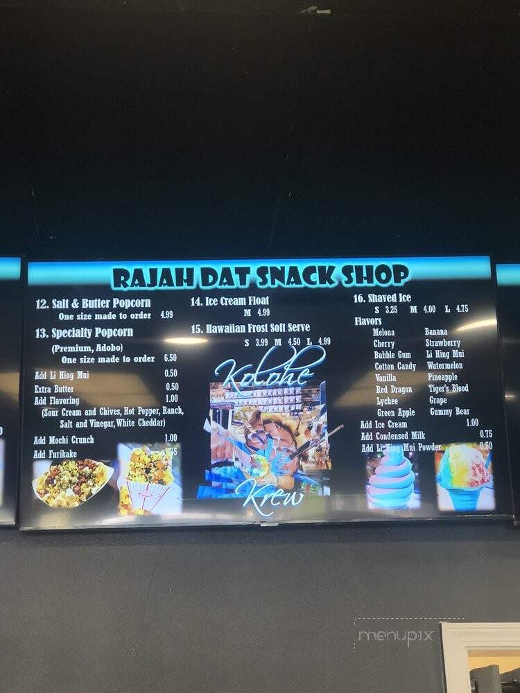 Rajah Dat Snack Shop - Waipahu, HI menu_pic