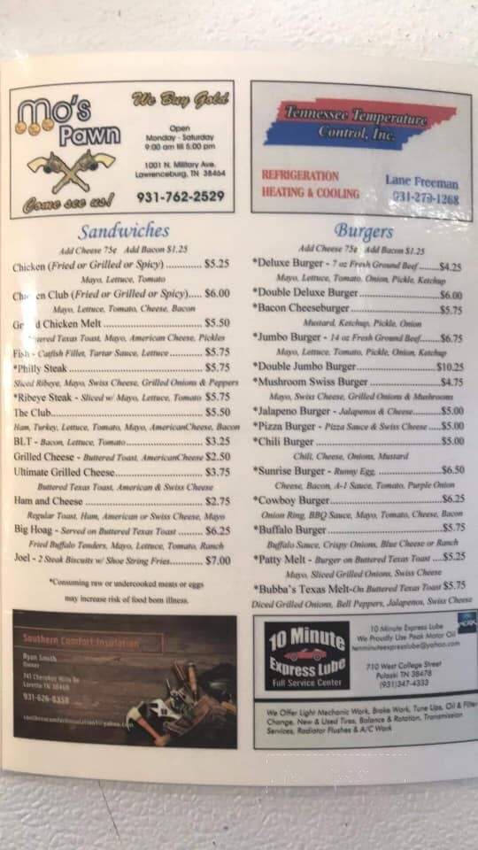 St. Joe Cafe - Saint Joseph, TN menu_pic