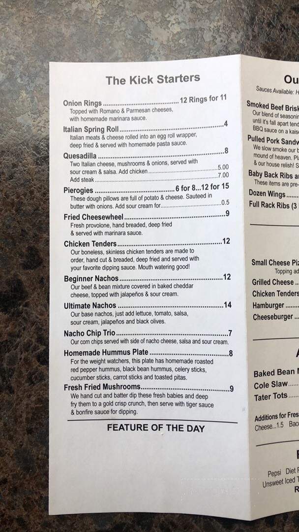 The Kick Stand Grille - Trafford, PA menu_pic