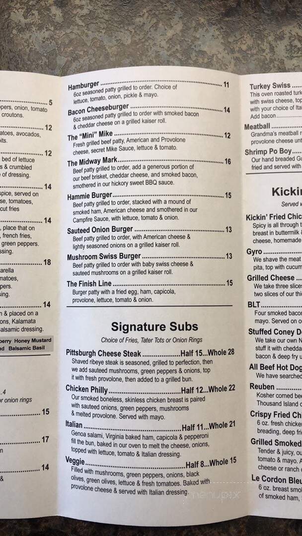 The Kick Stand Grille - Trafford, PA menu_pic