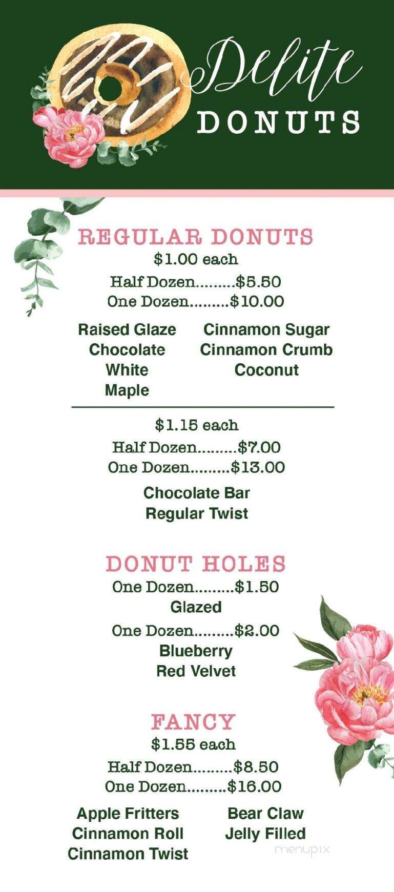 Delite Donuts - Danville, VA menu_pic