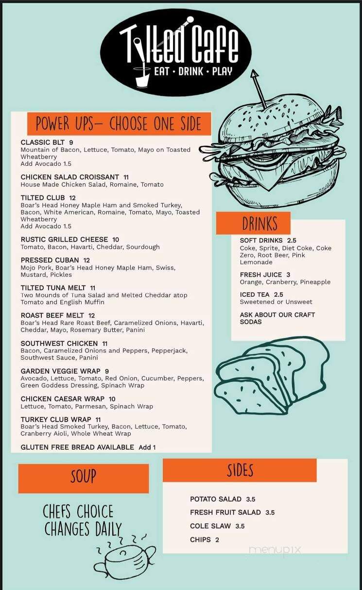 Tilted cafe - Hiawassee, GA menu_pic