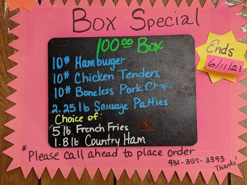 Humphrey's Meat Market - Lewisburg, TN menu_pic