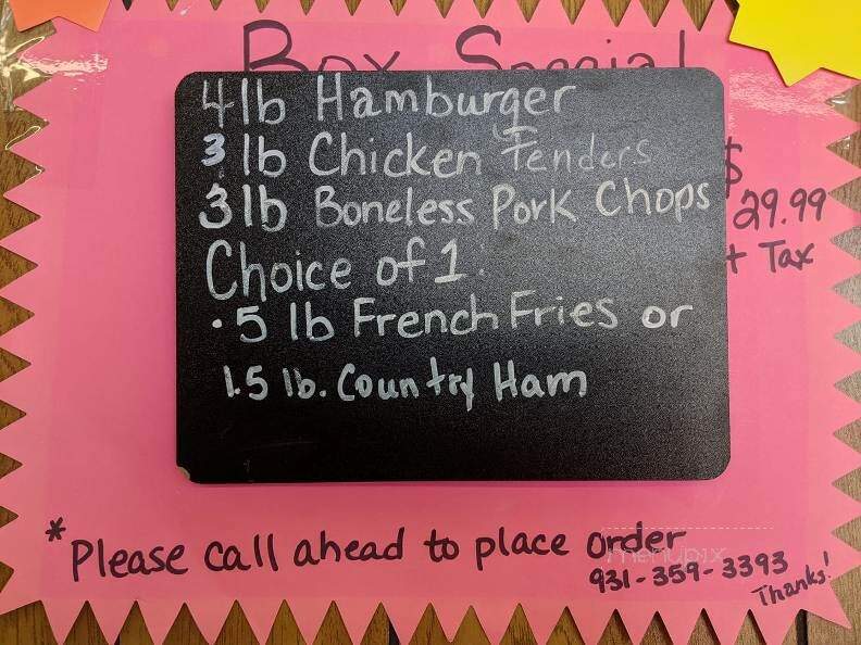 Humphrey's Meat Market - Lewisburg, TN menu_pic