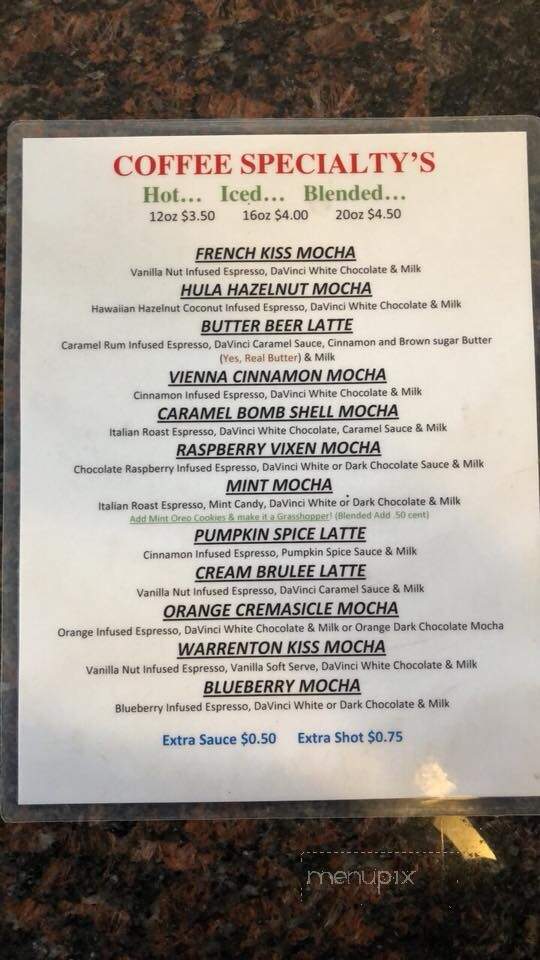 TAPS Espresso - Astoria, OR menu_pic