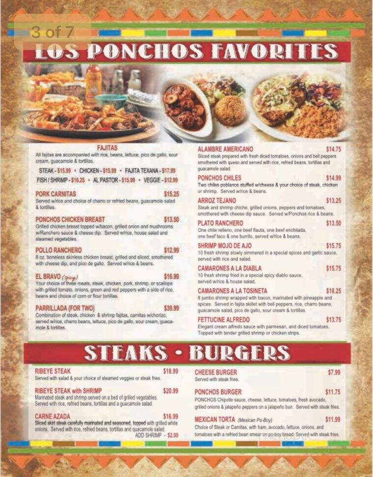 Los Panchos - Sulphur, LA menu_pic