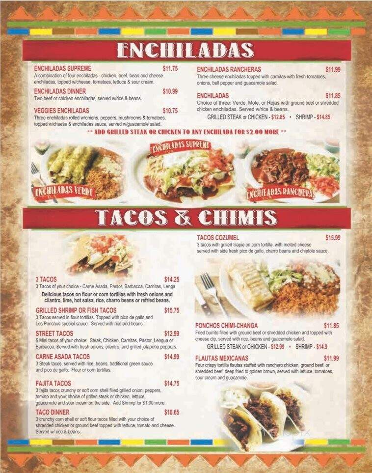 Los Panchos - Sulphur, LA menu_pic