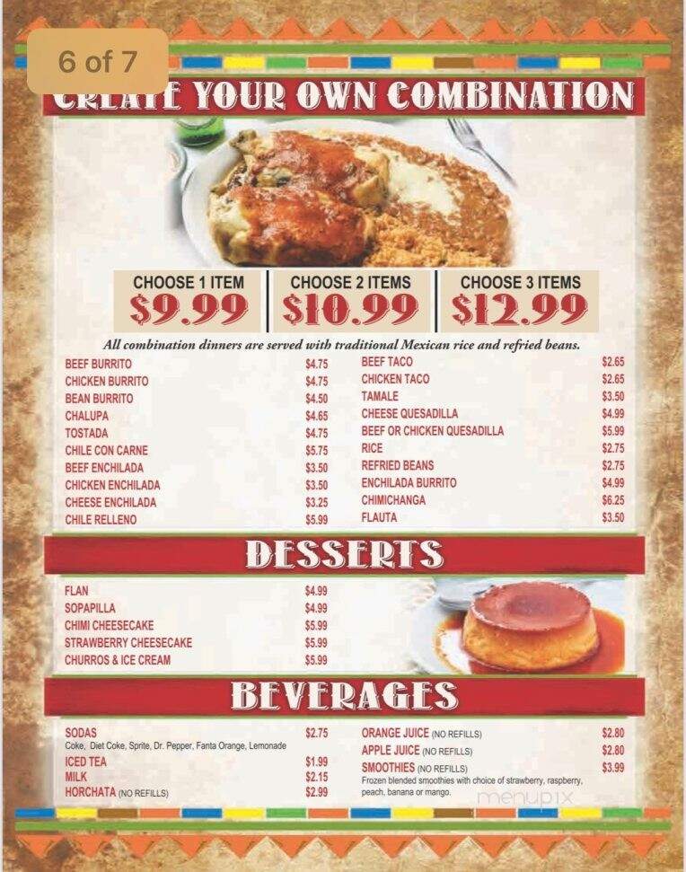 Los Panchos - Sulphur, LA menu_pic