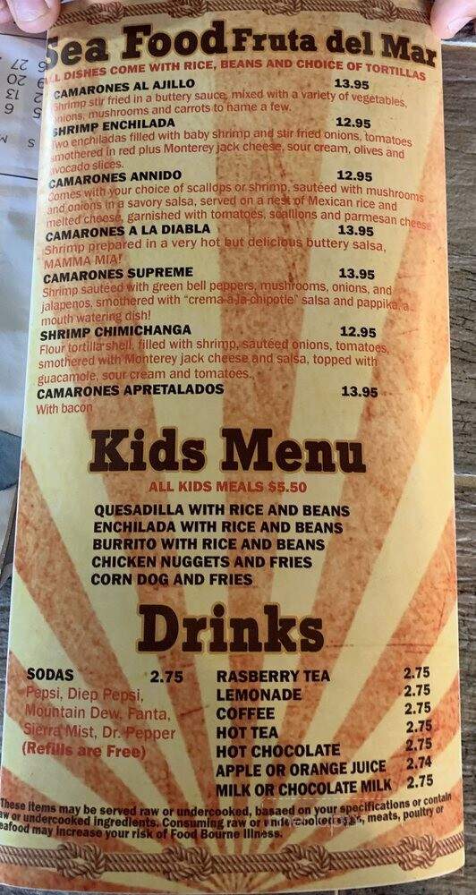 El Alazan II - Florence, CO menu_pic