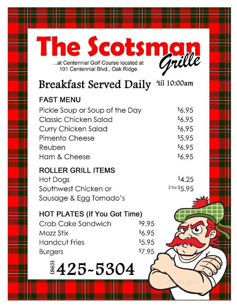 The Scotsman Grille - Oak Ridge, TN menu_pic