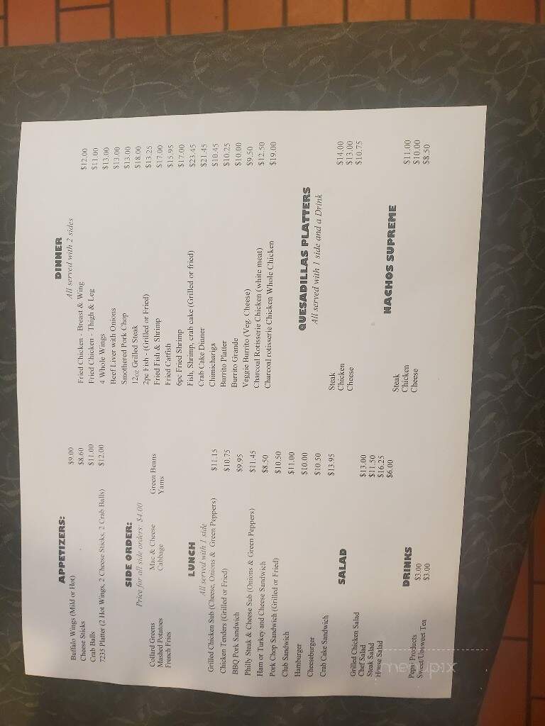 P's Place For Taste - Richmond, VA menu_pic