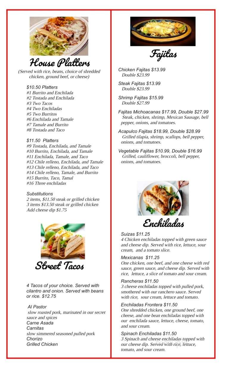 Ay Caramba Mexican Restaurant - Rolla, MO menu_pic