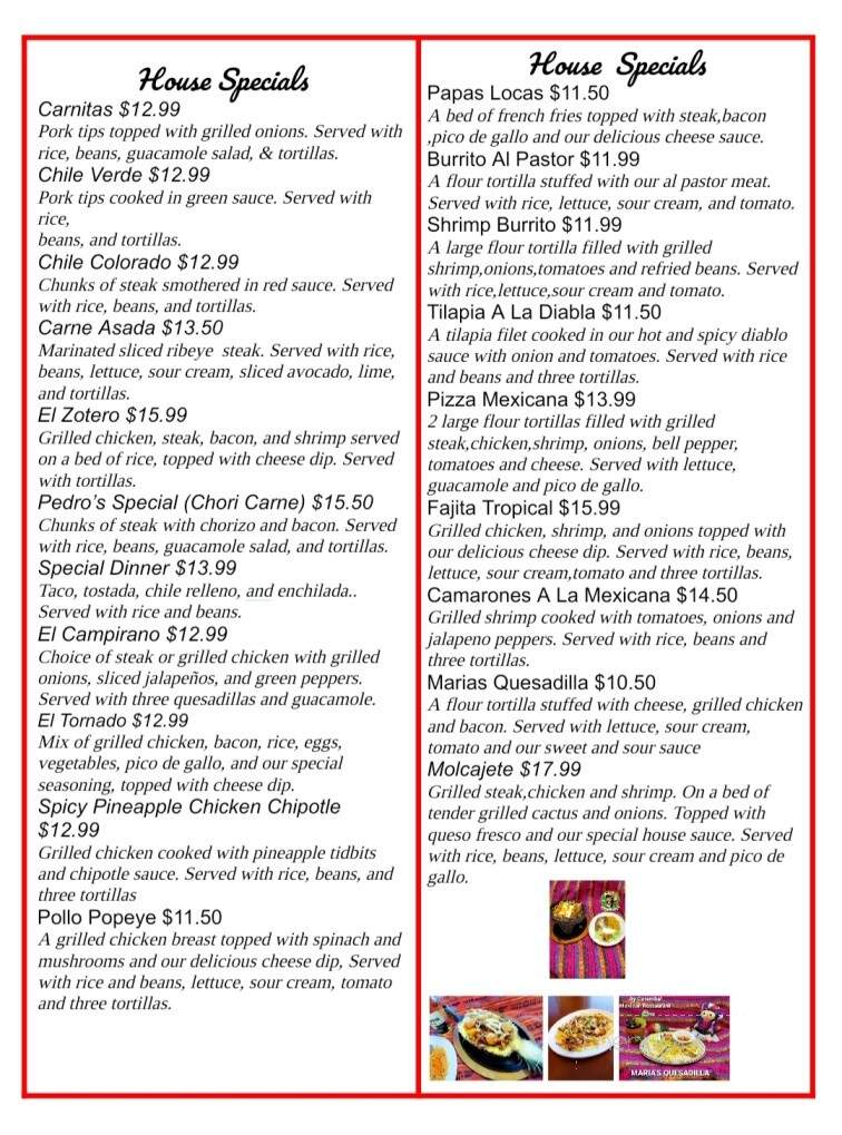 Ay Caramba Mexican Restaurant - Rolla, MO menu_pic